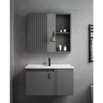 Aluminum Wooden Wash Unit, Size 80 cm, Dark gray Color