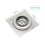 Square Drain, Stainless Steel, Matte Chrome, 15 × 15 cm
