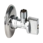 Stainless Steel Angle Valve, 1/2×1/2 cm Size,Square Shape, Chrome Color, GENEBRE, Made in Spanish