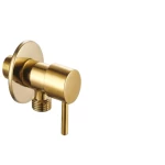 Stainless Steel Angle Valve, 1/2×1/2 inch Size, Circle Shape, golden Color, ORIENT STANDARD, Made in China