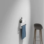 Wall-Mounted Stone Shelf, Matte White Color, 50×10×15 cm Size