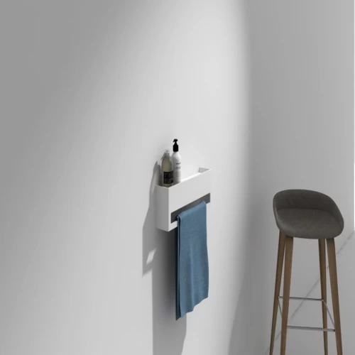 Wall-Mounted Stone Shelf, Matte White Color, 50×10×15 cm Size Wall-Mounted Stone Shelf, Matte White Color, 50×10×15 cm Size