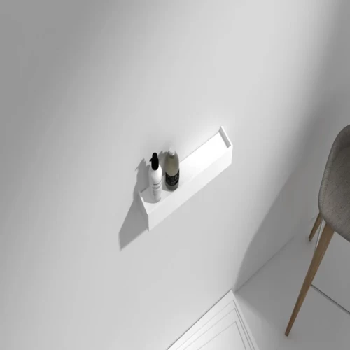 Wall-Mounted Stone Rack, Matte White Color, 50×10×8 cm Size Wall-Mounted Stone Rack, Matte White Color, 50×10×8 cm Size