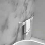 Wall-Mounted Stone Platform, Matte White Color, 5×5×45  cm Size
