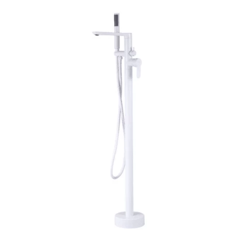 Floor-Mounted Bathtub Mixer, White matte Finish, with Hand Shower Floor-Mounted Bathtub Mixer, White matte Finish, with Hand Shower