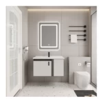 Aluminum Bathroom Sink, Size 80 cm, White and gray Color