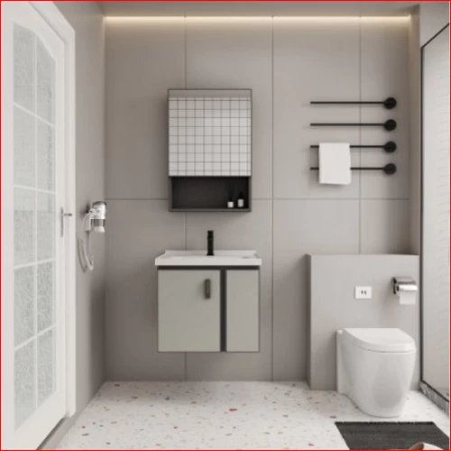 Aluminum Vanity Unit, Size 50 cm, White and gray Color Aluminum Vanity Unit, Size 50 cm, White and gray Color