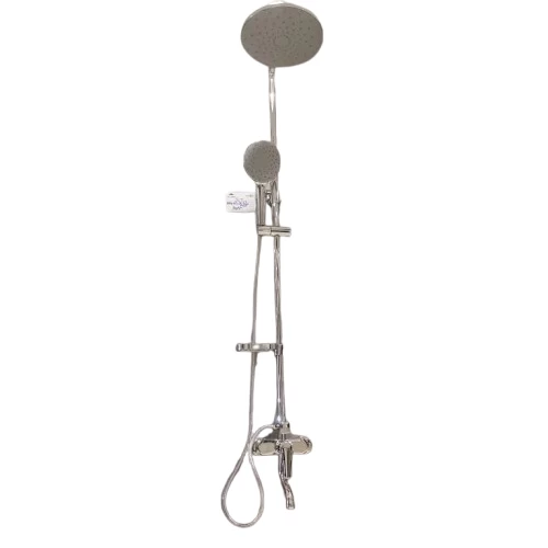 Shower Tube with Mixer, Circle Design, Chrome, Size 20×24 cm Shower Tube with Mixer, Circle Design, Chrome, Size 20×24 cm