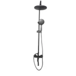 Shower Pipe with Mixer, Circle Design, Gray, Size 20×24 cm