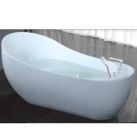 مغطس كلاسيكي أبيض، مع خلاط