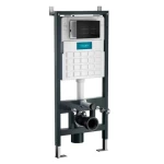 Concealed Toilet Tank, Mechanical Dual Flush, Chrome Button, Wall Installation