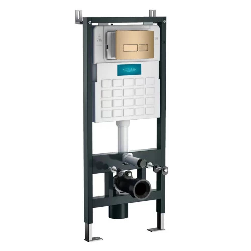 Internal flush system Toilet Tank, Mechanical Dual Flush, Golden Button, Wall Installation Internal flush system Toilet Tank, Mechanical Dual Flush, Golden Button, Wall Installation