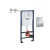 German Concealed Toilet Tank, Mechanical Dual Flush, Black push plate, Wall Installation