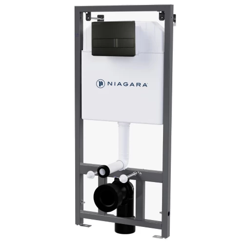 Concealed Toilet Tank, Mechanical Dual Flush, Black push plate, Wall Installation Concealed Toilet Tank, Mechanical Dual Flush, Black push plate, Wall Installation