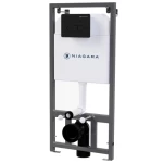 Concealed Toilet Tank, Mechanical Dual Flush, Black Flush control, Wall Installation