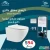 Concealed Cistern with Wall-Hung Toilet with Round Flush, and White Round Wall-Hung Toilet