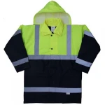Security vest with Two Reflective Strips, Size XXXXL, Dark Blue/Yellow Color, Vaultex Brand