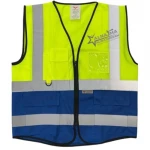 سترة حماية عاكسة مقاس XXXXL، لون أصفر/ازرق، ماركة فولتا