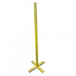 Iron Post with X-Shaped Base, 2.5 m Length, 2 Inch Diameter, 2 mm Thickness, Yellow Color