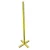 Iron Post with X-Shaped Base, 1 m Length, 2 Inch Diameter, 2 mm Thickness, Yellow Color