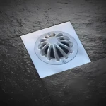 Square Floor Drain, Stainless Steel, Chrome, 15 × 15 cm, AUSHIN Brand