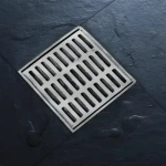 Square Floor Drain, Stainless Steel, Chrome, 15 × 15 cm, AUSHIN Brand