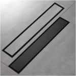 Floor Drain, Stainless Steel, BLACK, 10 × 30 cm, Helemend Brand