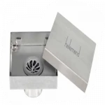 Floor Drain, Stainless Steel, chrome Color, 15 × 15 cm, Helemend Brand