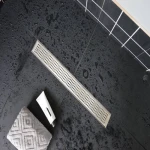 Floor strainer drain, stainless steel, chrome, size 7 x 60 cm, Tiffany brand