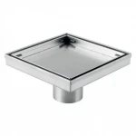 Floor strainer drain, stainless steel, chrome, size 15 x 15 cm, Tiffany brand
