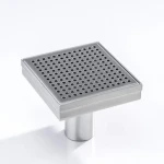 Floor strainer drain, stainless steel, chrome, size 15 x 15 cm