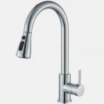 صنبور مطبخ نحاس، لون كروم مطفي