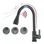 حنفية مطبخ نحاس، لون أسود