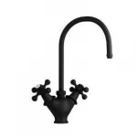 Brass kitchen mixer, matte black color, BLUSEA brand