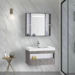 Wooden Bathroom Sink, white color, size 80 cm