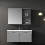 PVC decorative sink, gray color, size 80 cm