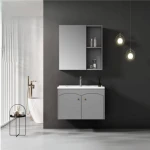 مغسلة ديكور pvc لون رمادي، مقاس 60 سم