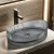 Striped oval glass wash basin, size 50x37 cm