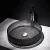 Crystal round wash basin, black, 40 cm