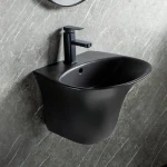 Round Hanging Sink, Black color