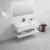 Industrial Marble Sink with LED Laser Lighting, white color, 80 cm