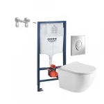 طقم كرسي معلق سيراميك مع سيفون جروهي