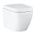 Floating Ceramic Bathroom Chair, Round, White, 54cm x 37.4cm