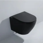 كرسي حمام معلق سيراميك، بيضاوي، أسود مطفي، ماركه تيفاني مقاس 50×35 سم