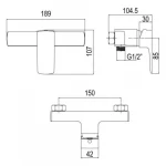 Bidet Mixer Chrome Color, Saudi Ceramics Brand