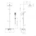 خلاط دش كامل، شكل مربع، لون اسود، ماركه تيفاني