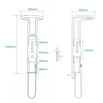 ماسورة دش AUSHEN، لون كروم، تثبيت حائطي