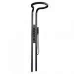 ماسورة دش ستانلس ستيل، لون اسود، تثبيت حائطي