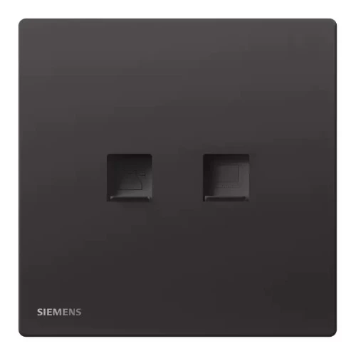 RJ11 Telephone +RJ45 Internet/Data Cat6 Socket, Black Color, Siemens (Delta Peleus) RJ11 Telephone +RJ45 Internet/Data Cat6 Socket, Black Color, Siemens (Delta Peleus)