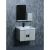 Light Grey Wood Sink with Cabinet, Size 60 cm, Unique Design with Mirror and Medicine Cabinet
